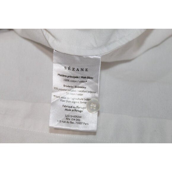 Sezane Max Shirt Casual White Csao Amour 40 US 8 Long Sleeve Button Down Pocket - Picture 8 of 10